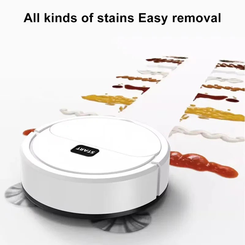 Portable Home Mini Automatic Floor Robot Vacuum Cleaner USB Rechargeable Wet and Dry 3-in-1 Home Sweeper